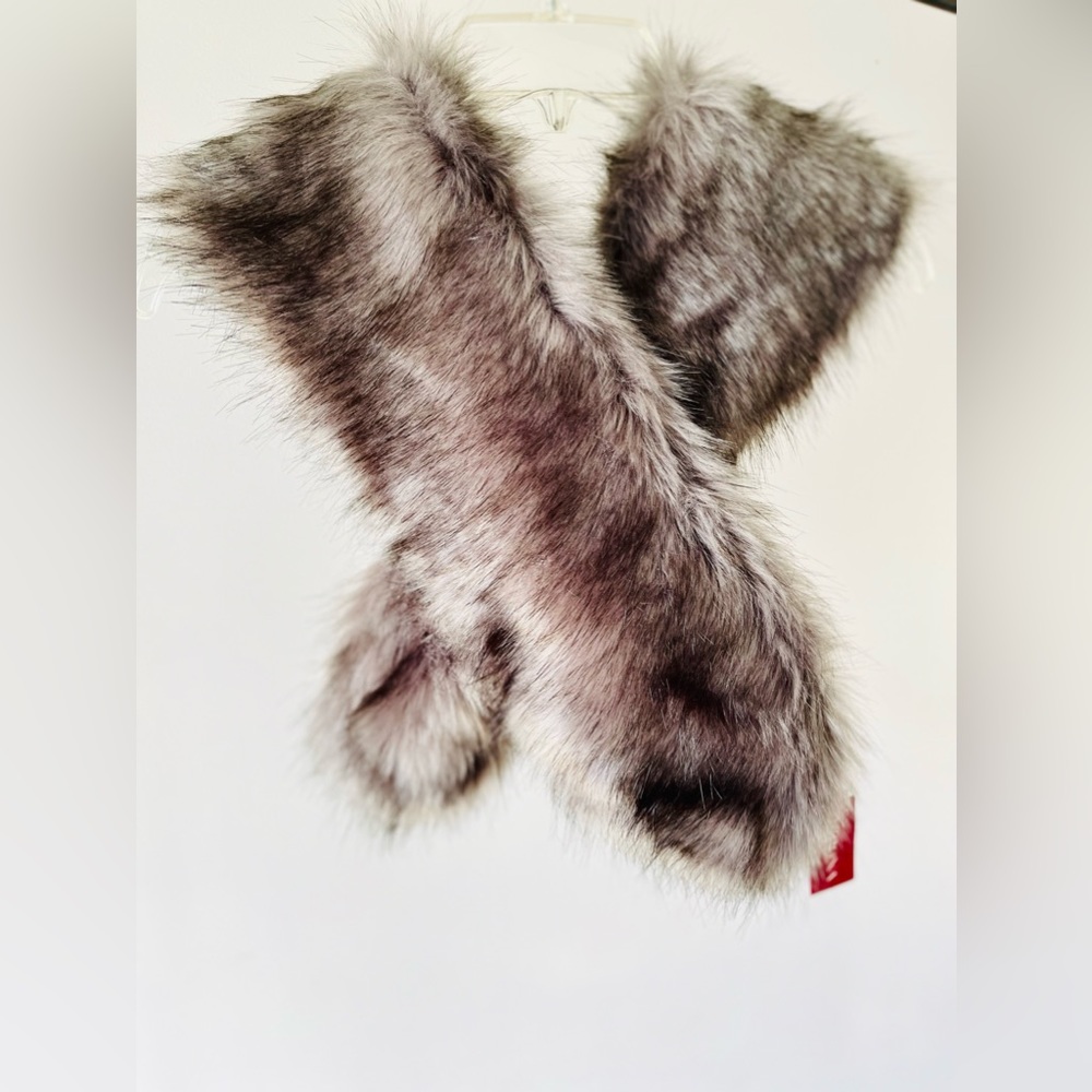 Merona Faux Fur Collar, Gray, NWT